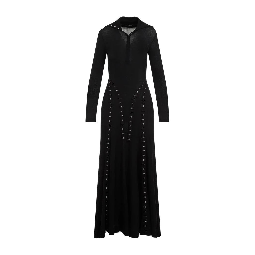 Simone Rocha Simone Rocha Ribbed Snap-Detailed Bias Cut Dress 1