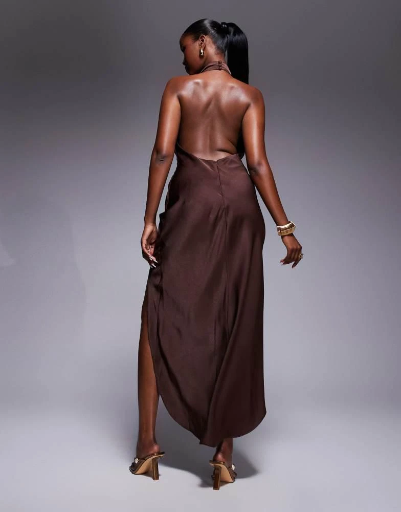 jersey mermaid dress strapless ruched jersey mermaid maxi dress Red / Small main image 1