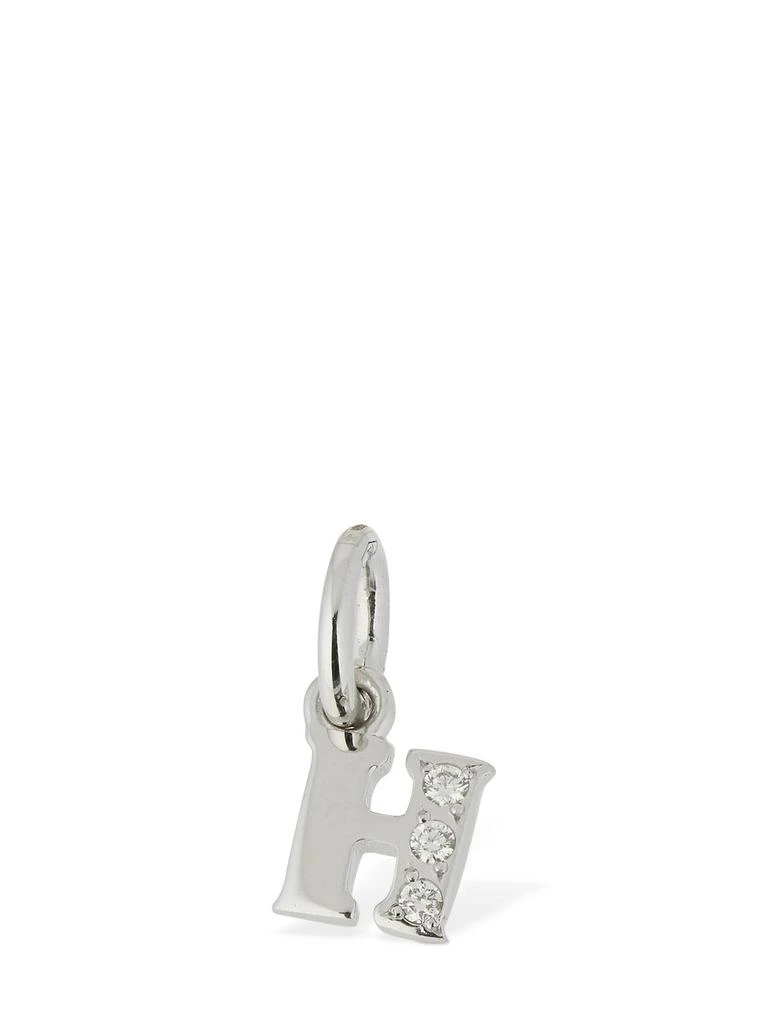 Dodo 18kt White Gold H Charm W/ Diamonds 1