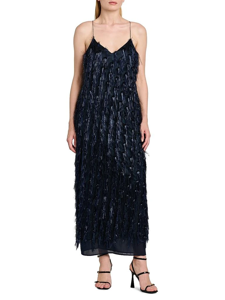 Stella McCartney Metallic Tinsel Midi-Slipdress 2