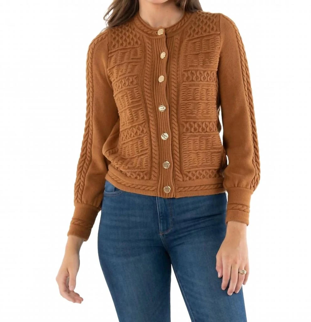 Emily McCarthy Chloe Cardigan In Brown Sugar