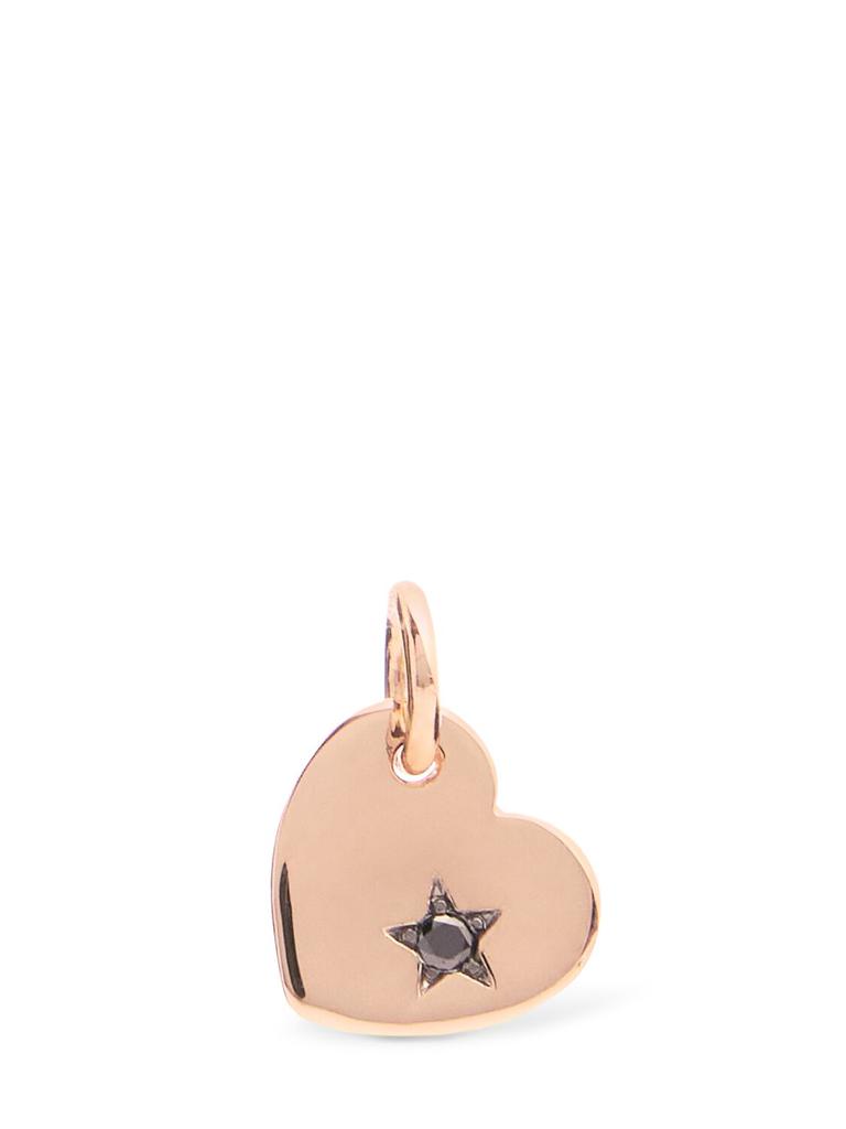 Dodo 9kt Rose Gold Heart Charm W/ Diamond
