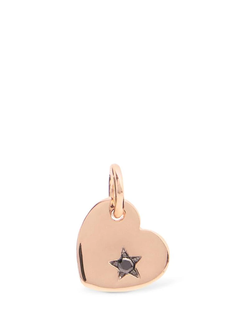 Dodo 9kt Rose Gold Heart Charm W/ Diamond 1