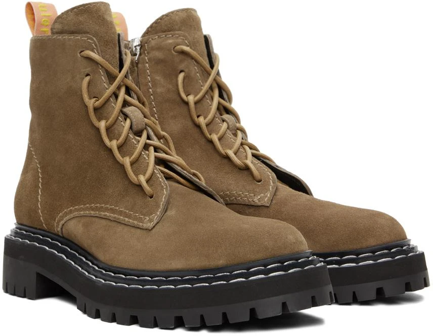 Proenza Schouler Taupe Lug Sole Combat Boots 4