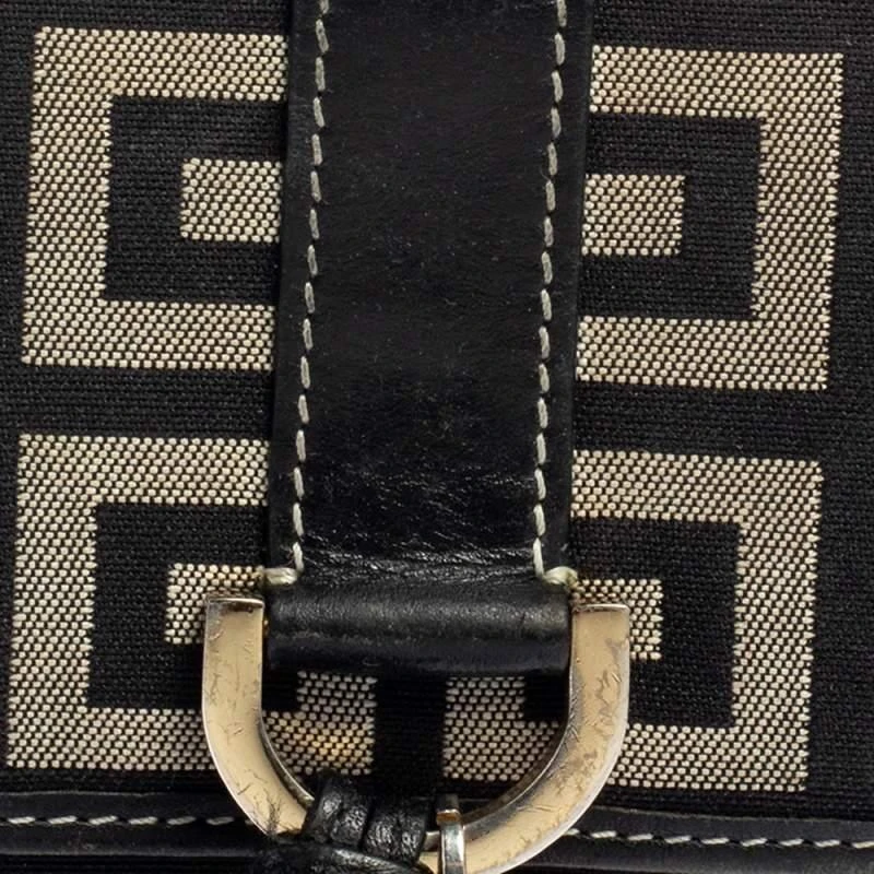 Givenchy Givenchy Black/Grey Monogram Canvas and Leather Continental Wallet 5