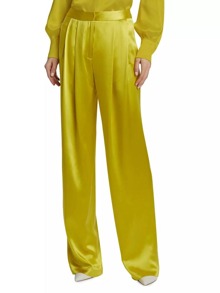 Adam Lippes Silk Pleated Wide-Leg Pants 3