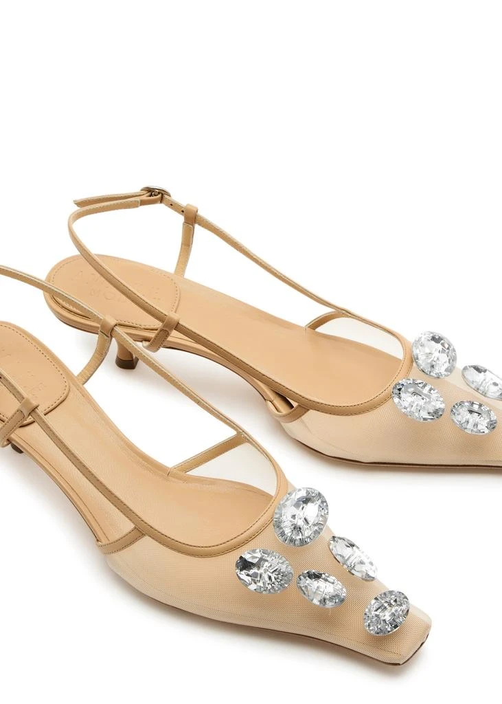 A.W.A.K.E MODE Amanda 45 embellished mesh slingback pumps 3