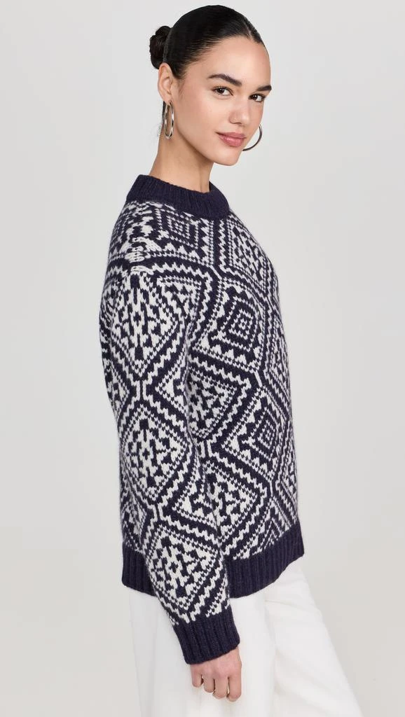 White + Warren Plush Alpaca Blend Nordic Crew Neck Sweater 3