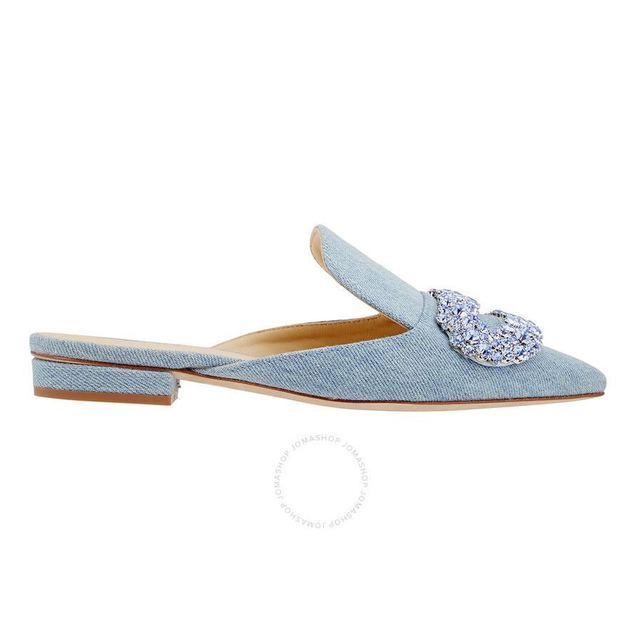 GIANNICO Daphne Crystal-embellished Woven Flat Sandals