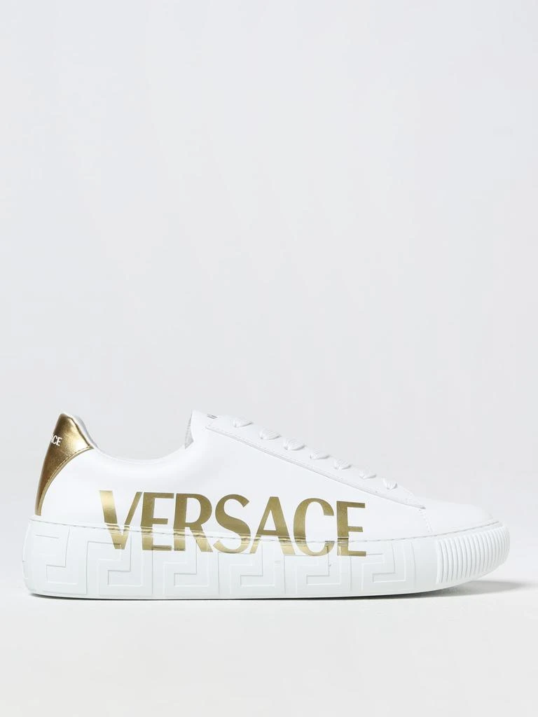 VERSACE Versace sneakers in leather with printed logo 1