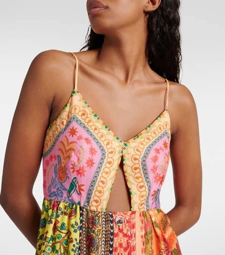 Farm Rio Mixed Scarves midi dress 4