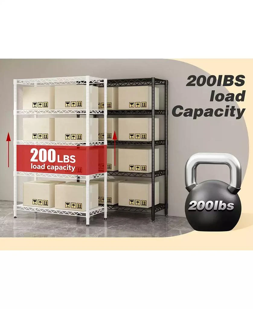 Flynama Wire Shelving Metal Storage Rack Adjustable Shelves, Standing Storage Shelf Units for Laundry Bathroom Kitchen Pantry Closet(White, 42L x 18W x 71H 8