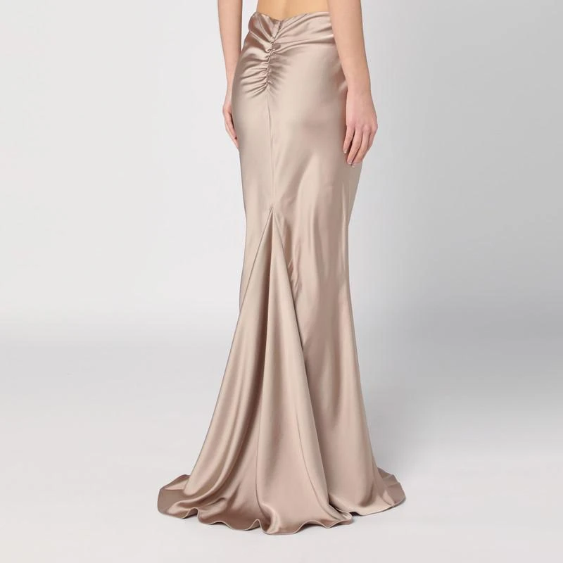 The Andamane The Andamane Greige Skirt With Back Drape 2