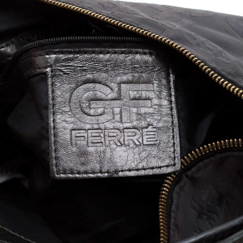Gianfranco Ferre Gianfranco Ferre Black Nylon and Leather Buckle Shoulder Bag 8