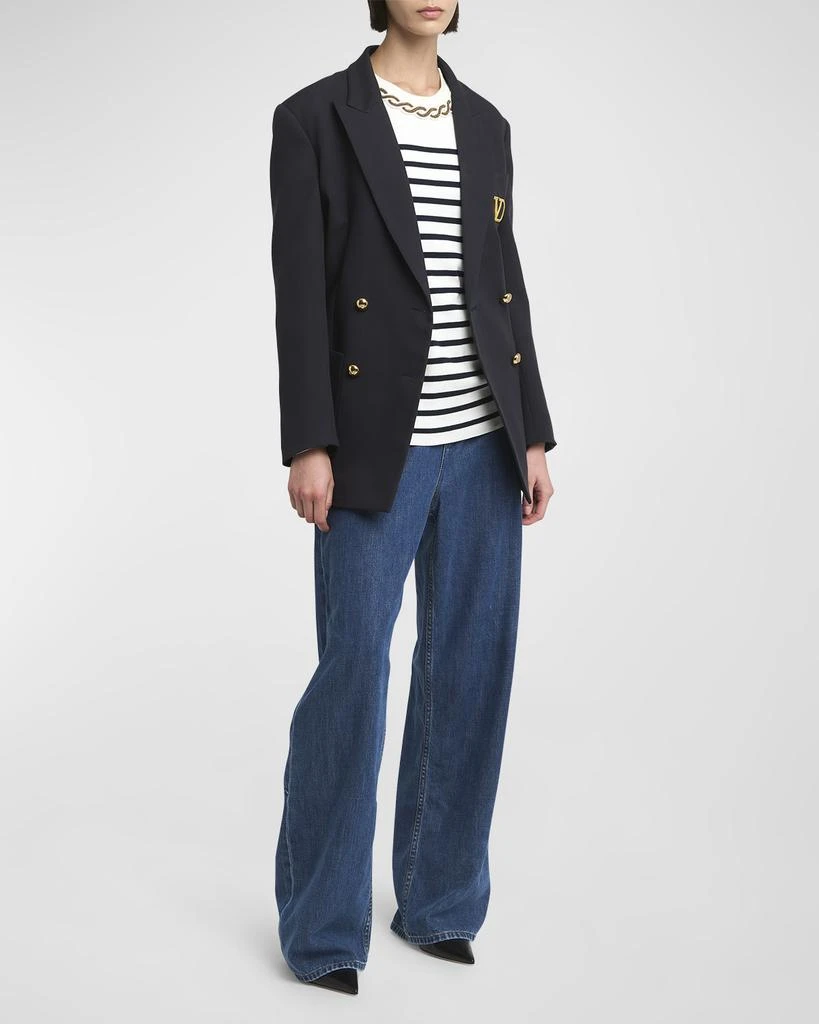 Valentino V-Logo Double-Breasted Navy Formal Jacket 3