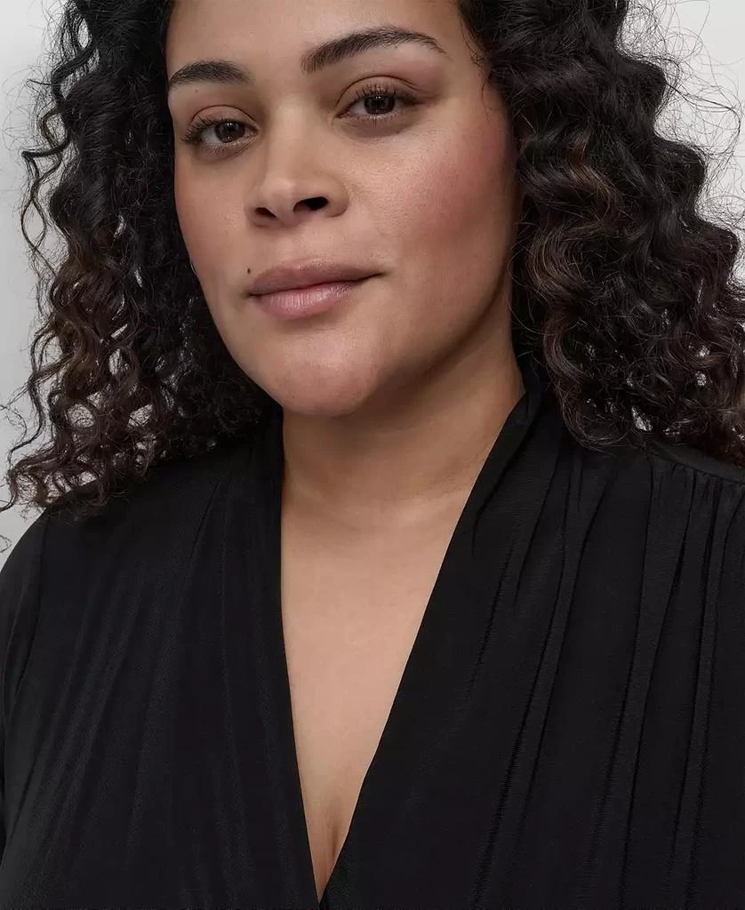 DKNY Plus Size Short-Sleeve Faux-Wrap Top 5