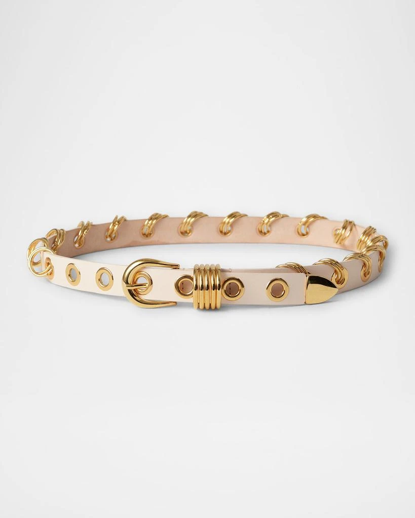 Dehanche Revenge Grommet Rivet & Rings Leather Belt 