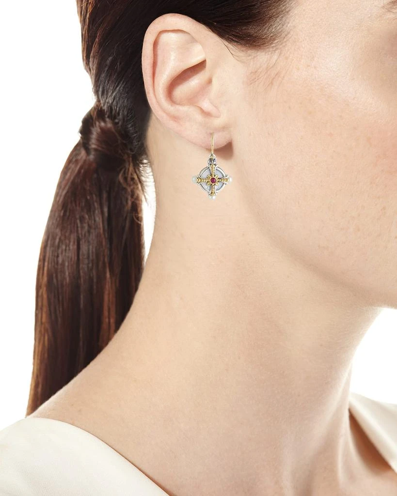 Konstantino Hestia Pearl & Ruby Drop Earrings 3