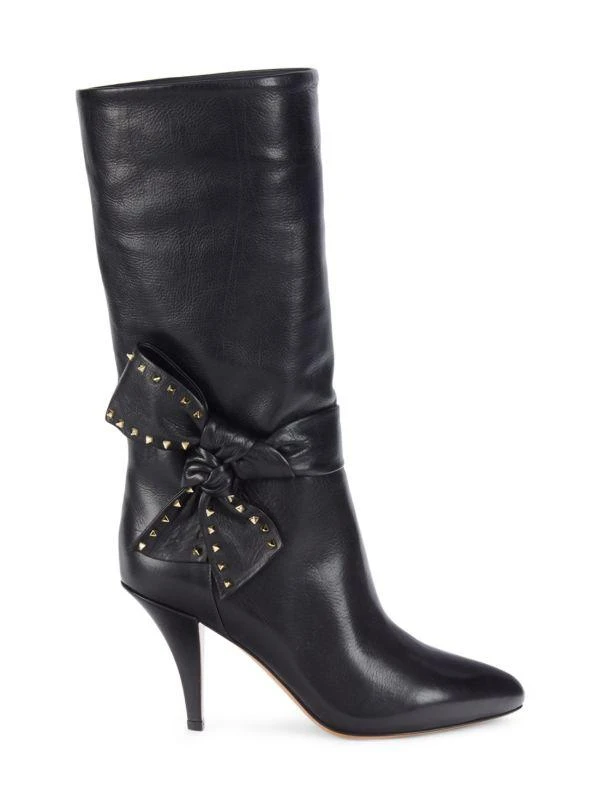 Valentino Studded Bow Leather Boots 1