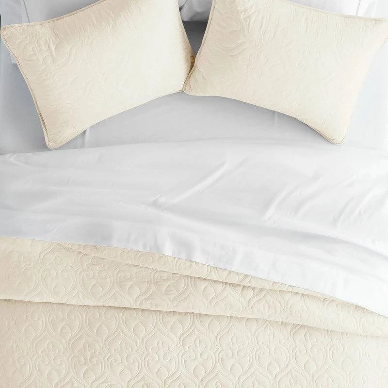 IENJOY HOME Damask Stitch Gray Quilt Coverlet Set Contemporary Ultra Soft Microfiber Bedding 8
