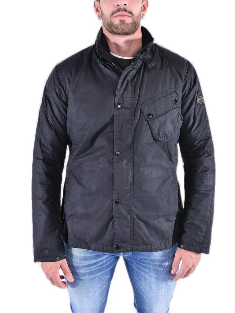 Barbour Barbour Tourer Logo Patch Waxed Jacket from Cettire