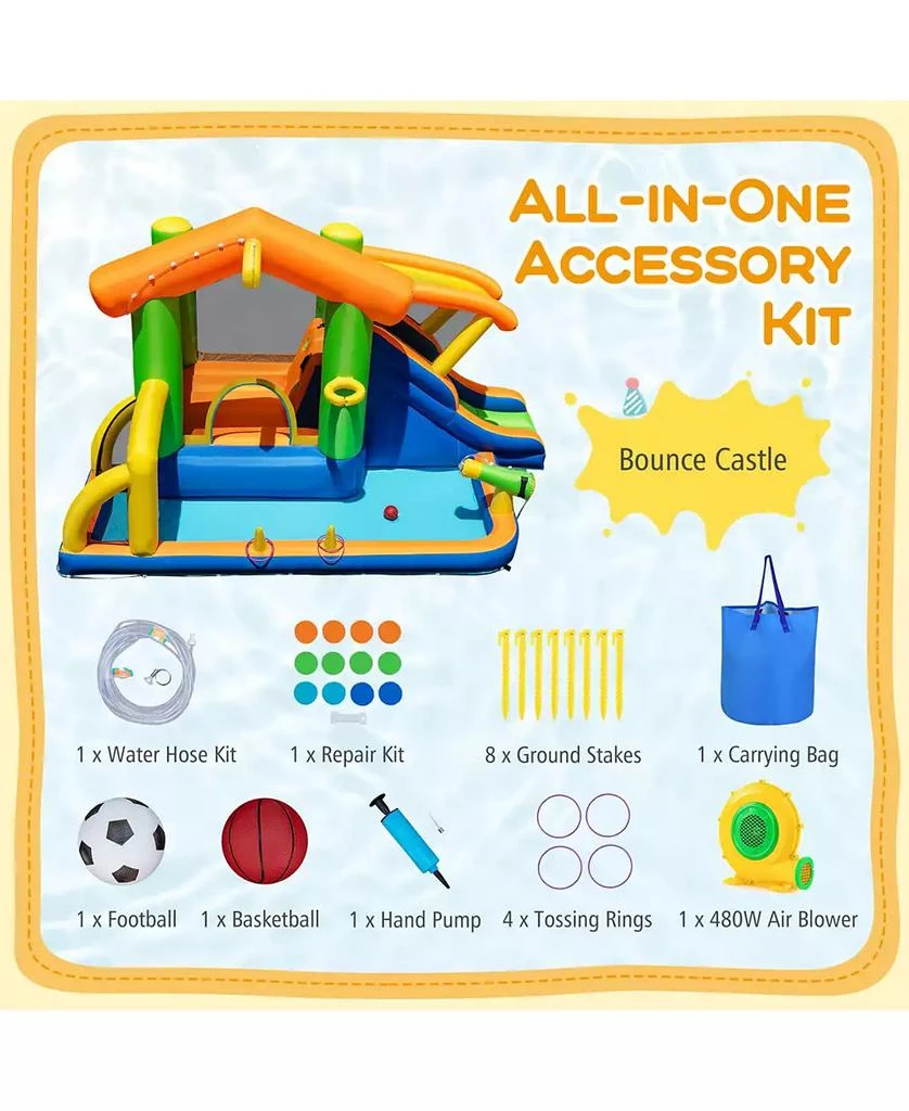 SUGIFT 8-in-1 Jumping Castle with Slide and 480W Blower 4