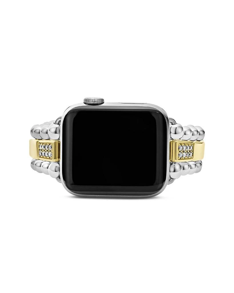 LAGOS Sterling Silver & 18K Gold Diamond Link Apple™ Smartwatch Bracelet, 38-45mm 7