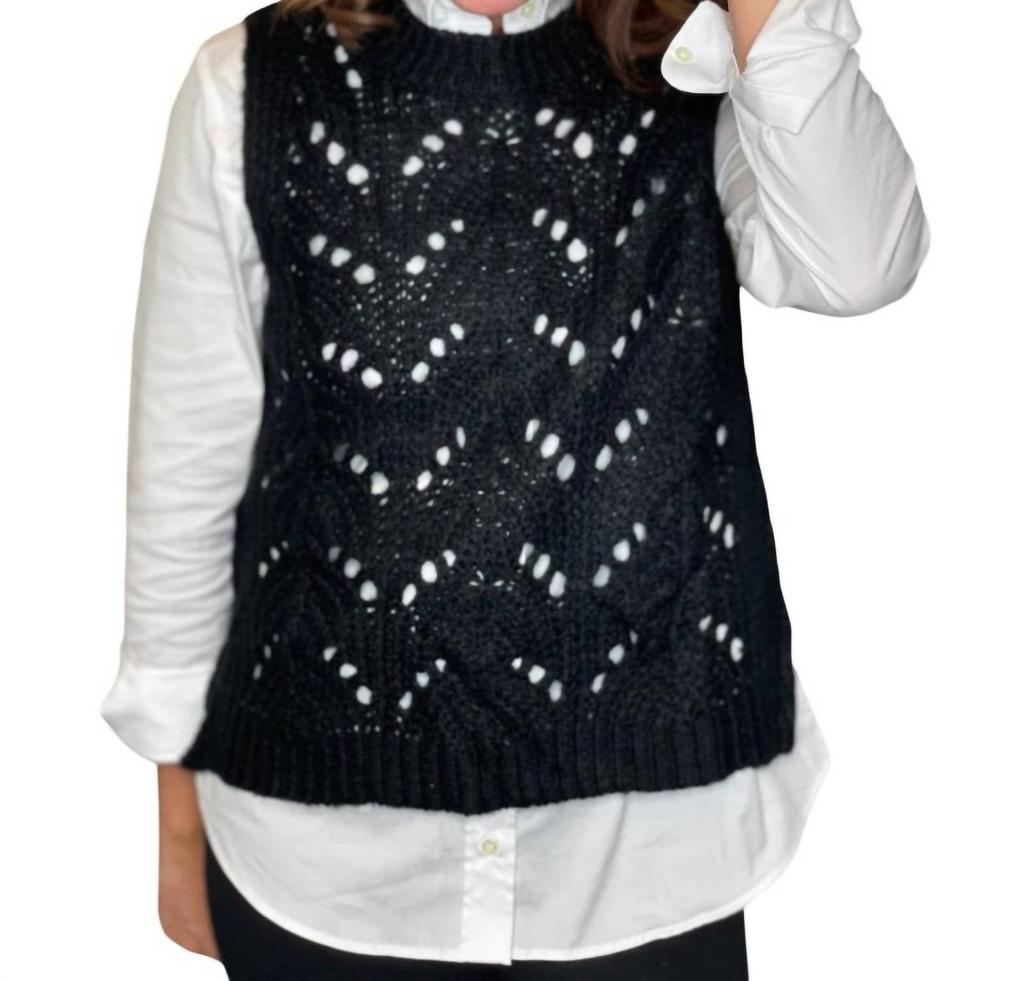 Molly Bracken Molly Bracken - Pointelle Crew Neck Vest