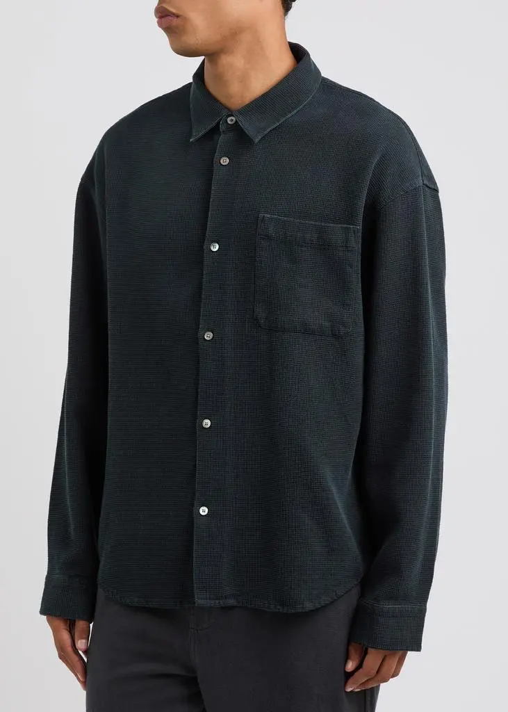 FRAME Waffle-knit Lyocell-blend shirt 2
