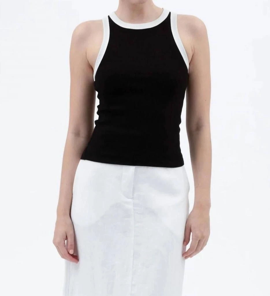 Blu Pepper Blu Pepper - Contrast Trim Racerback Knit Tank Top 1