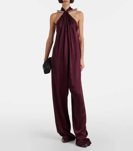 Stella McCartney Embellished halterneck satin jumpsuit 2