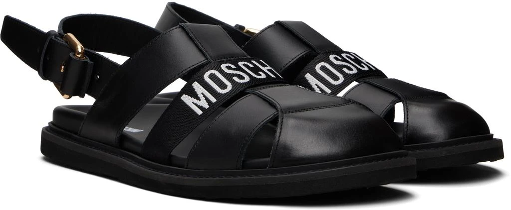 Moschino Black Calfskin Sandals 4