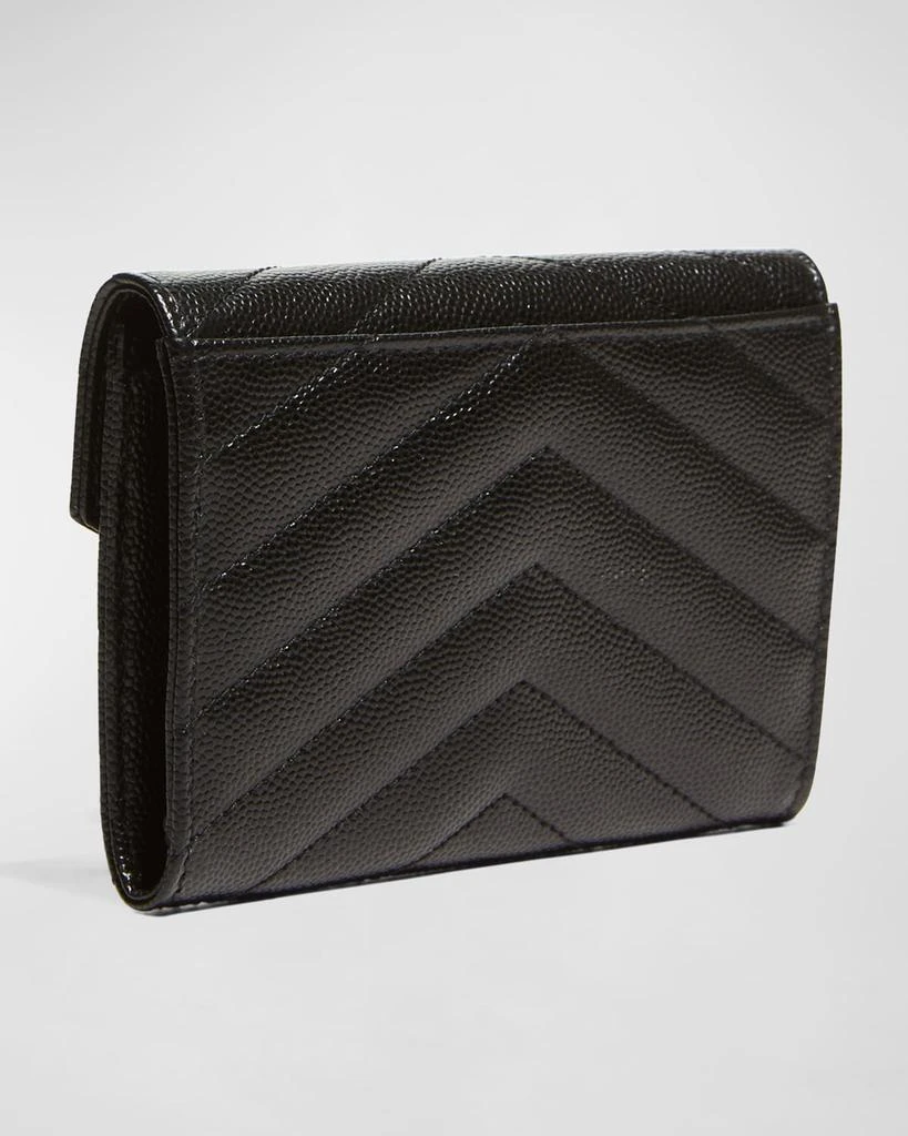Yves Saint Laurent YSL Monogram Small Flap Wallet in Grained Leather 4