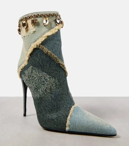 Dolce
Gabbana Embellished denim ankle boots 5