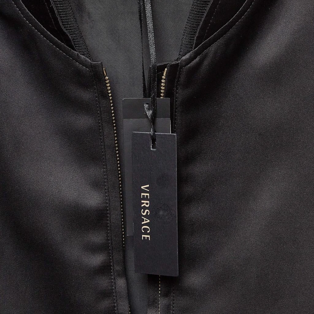 Versace Versace Black Medusa Embroidered Satin Bomber Jacket M 3