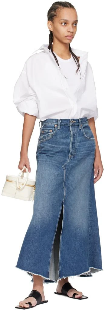 Citizens of Humanity Navy Mina Denim Midi Skirt 4