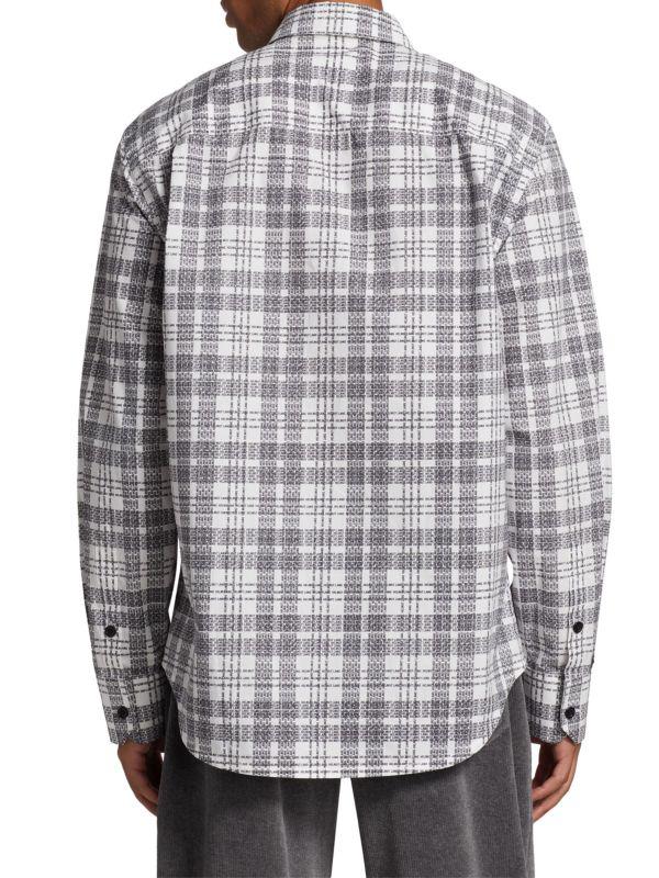 Helmut Lang Logo Plaid Button Down Shirt