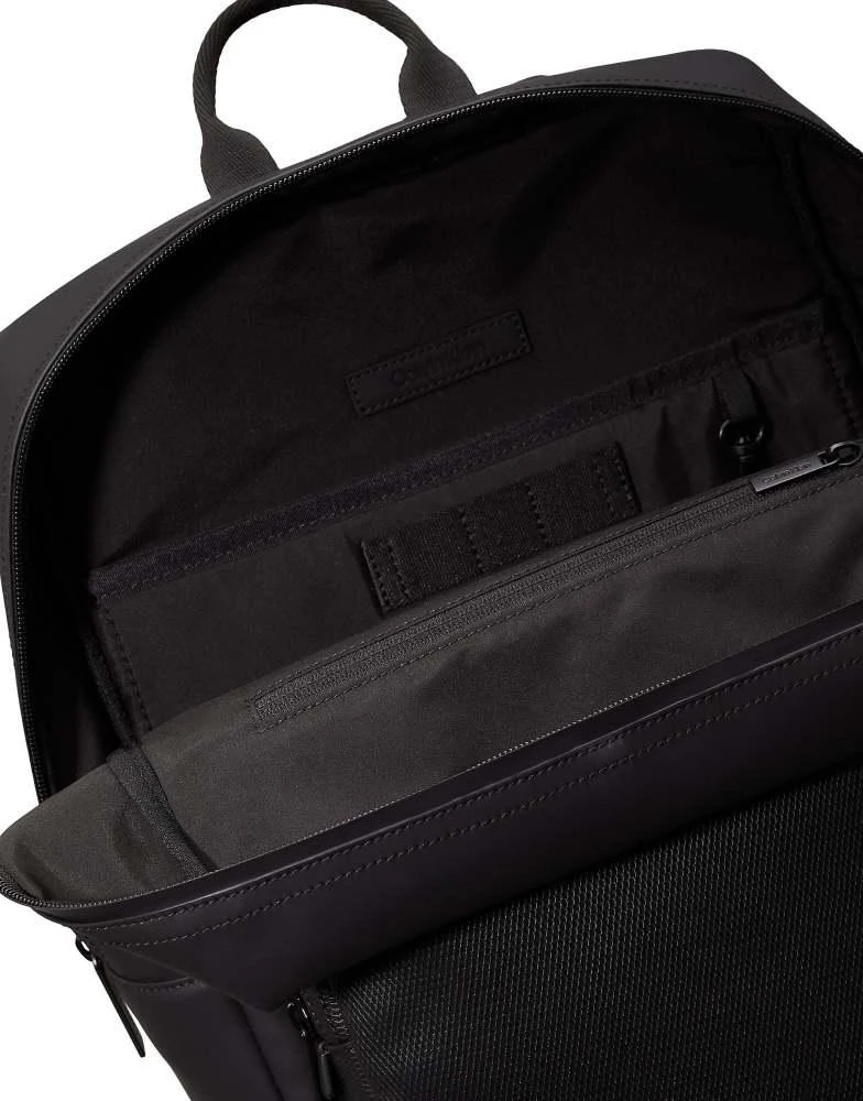 Calvin Klein Calvin Klein Square backpack in black rubberized 4