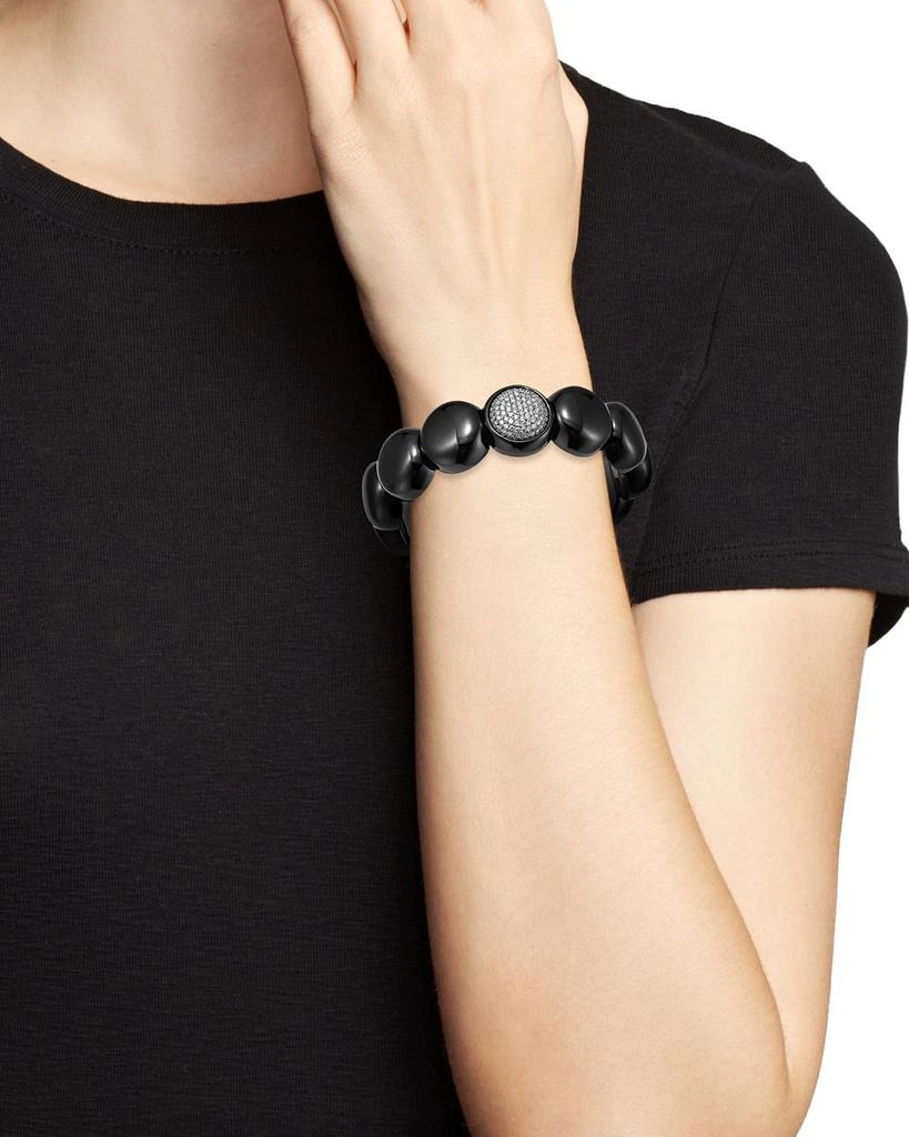 Roberto Demeglio 18K White Gold
Black Ceramic Dama Stretch Bracelet with Diamonds 2