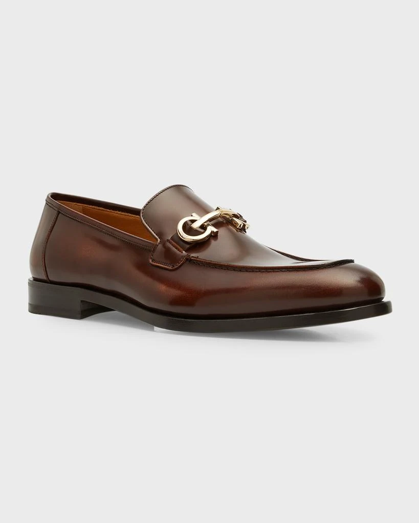 Salvatore Ferragamo Men's Gustav Gancini-Bit Leather Loafers 3