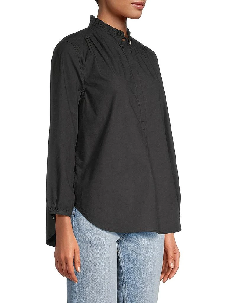 Birds of Paradis Sara B Ruffled Cotton Henley Shirt 4