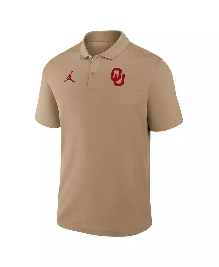 Jordan Men's Tan Oklahoma Sooners Primetime Victory Primary Logo Performance Polo Shirt