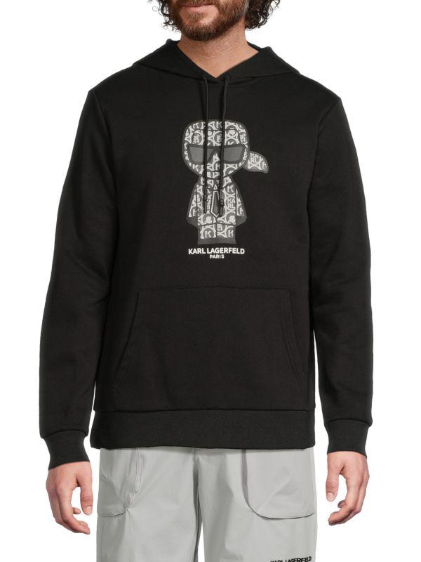 Karl Lagerfeld Paris Logo Graphic Cotton-Blend Hoodie
