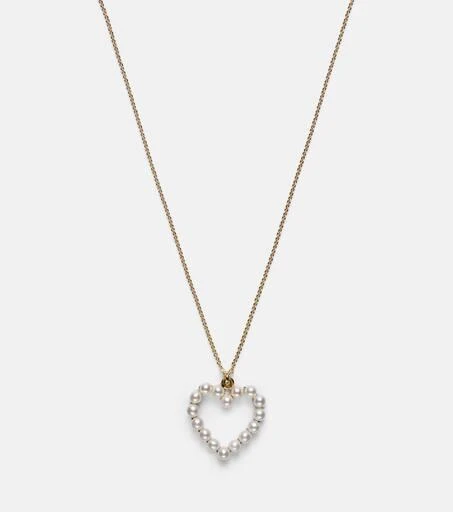 Sophie Bille Brahe Pearl Heart 14kt gold pendant necklace with pearls 4
