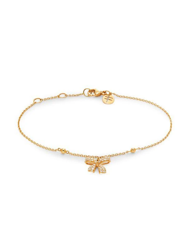 HUEB 18K Yellow Gold & 0.17 TCW Diamond Bow Bracelet 1