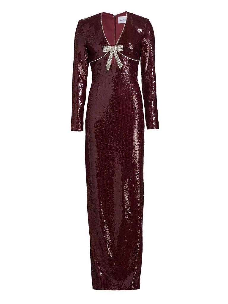 REBECCA VALLANCE Zelda Sequined Bow Slip Gown 1