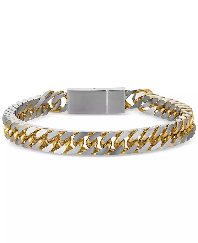 Esquire Men's Jewelry Two-Toned Curb Link Chain Bracelet, Exclusively for Macy's