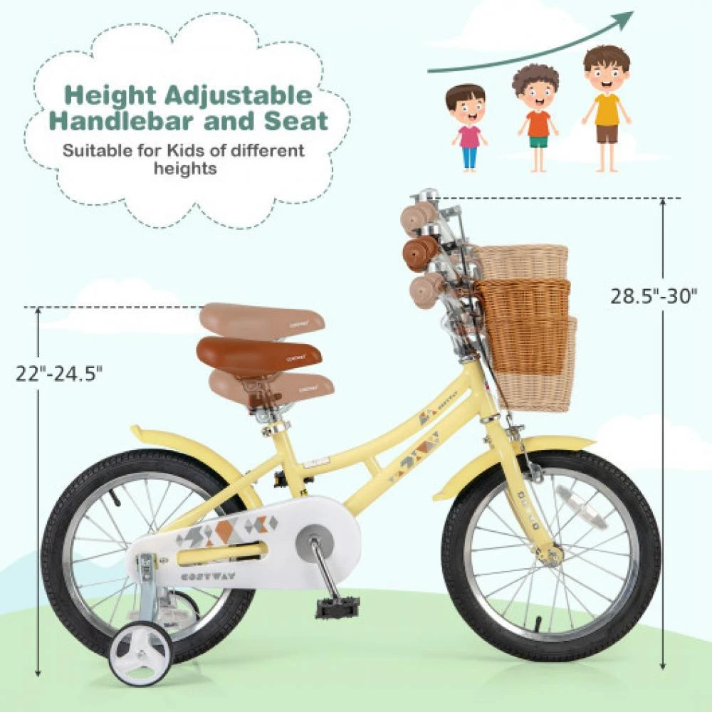 Hivvago 16 Inch Kids Bike Adjustable Bicycle with Reflectors and Bell for Children 4-7 Years Old-16 inches 5