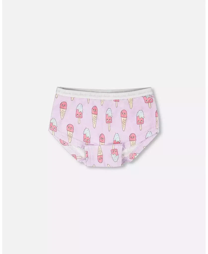 Deux par Deux Toddler Cotton Boyshort Panty Lilac Printed Ice Creams