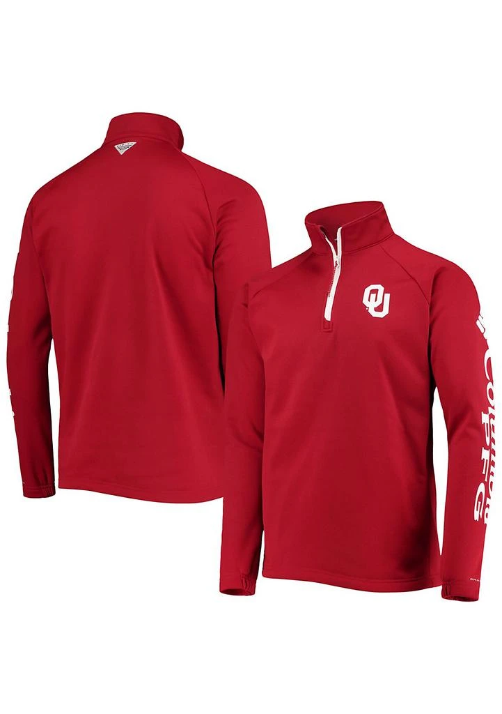 Columbia NCAA Oklahoma Sooners Terminal Tackle Fleece Raglan Omni-Shade Quarter-Zip Jacket